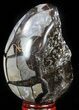 Septarian Dragon Egg Geode - Black Crystals #57347-1